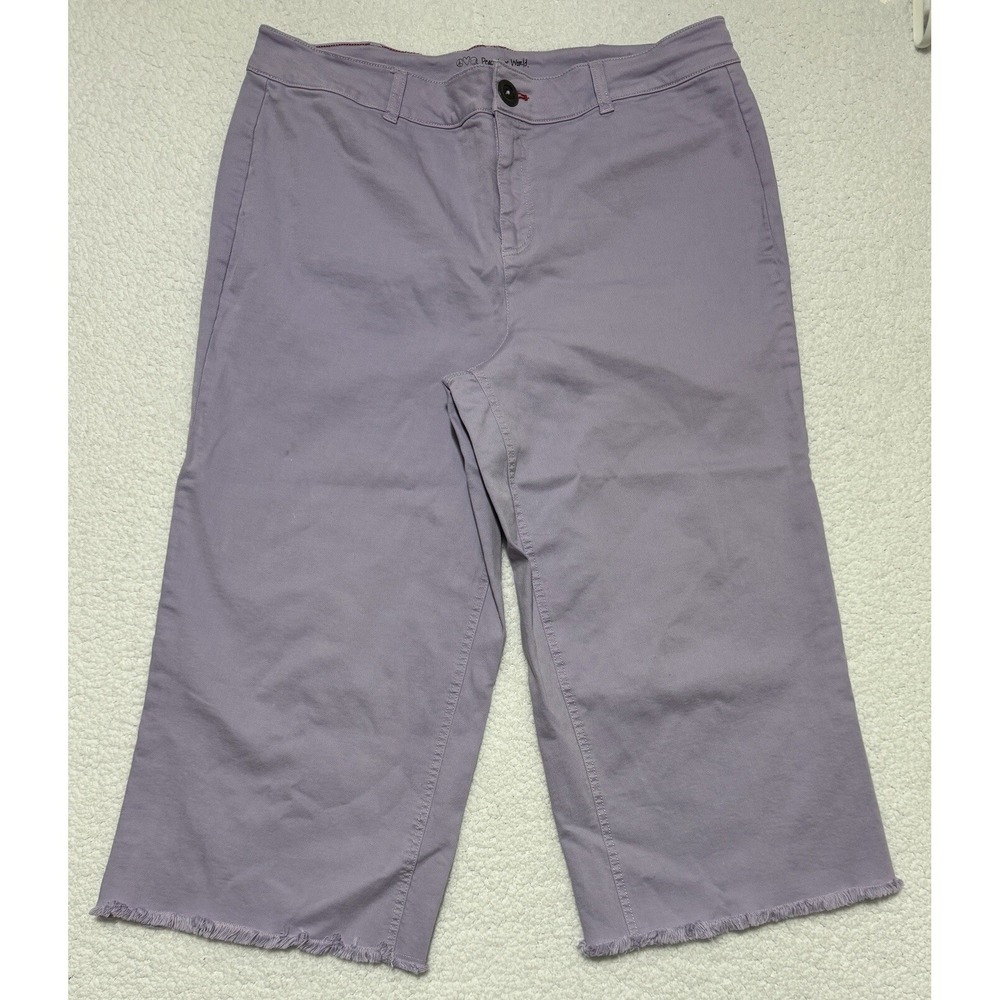 Peace Love World Lavender Lilac Cropped Jeans Wide Leg Womens Plus Size 20W New